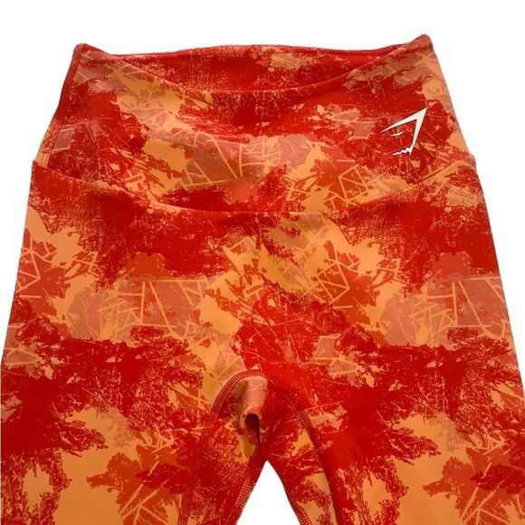 Gymshark Red and Orange Pattern High Waist Leggings Women’s Size Small - Picture 4 of 9
